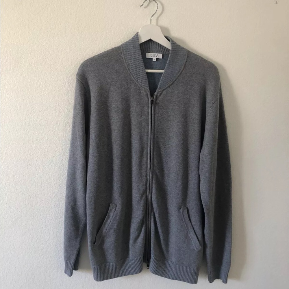Simple Laguna Zipper Sweater - Blue -‎ Size 3 Cashmere Silk Cotton